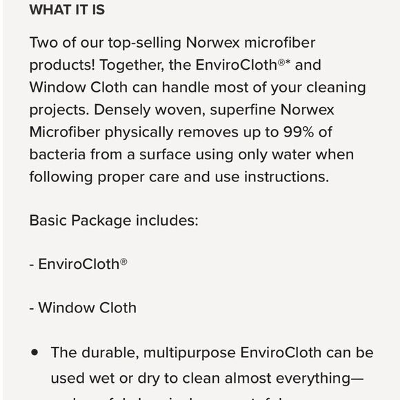 Norwex Enviro Cloth and Window Cloth Basic Package Amethyst and Graphite NWT - Picture 4 of 13